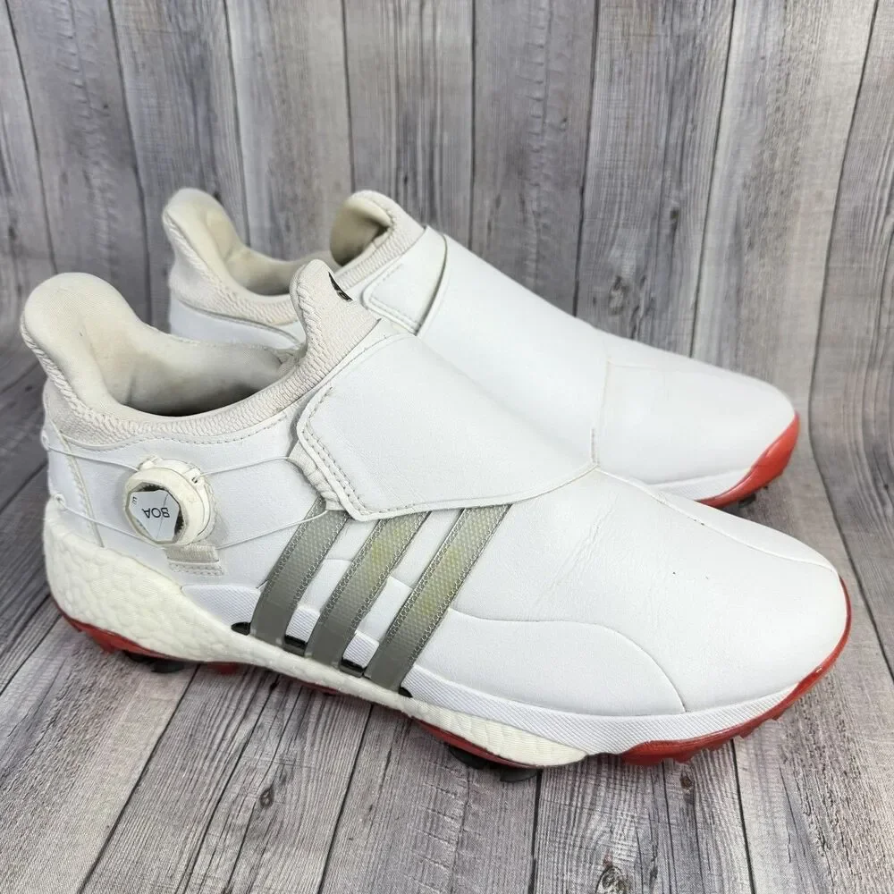 Adidas Tour 360 22 BOA Golf Shoes Men’s Size 10 White/Silver/Red GY5337
